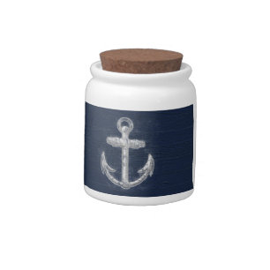Vintage Nautical Anchor Candy Jar