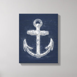 Vintage Nautical Anchor Canvas Print