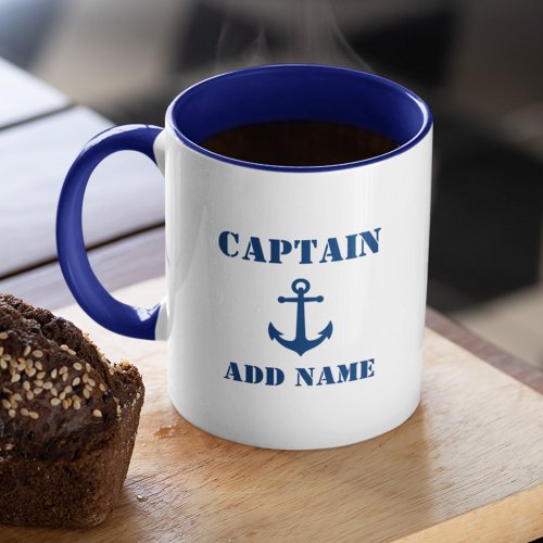 Vintage Nautical Anchor Captain or Boat Name Mug