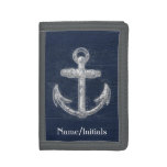 Vintage Nautical Anchor Custom Tri-fold Wallet