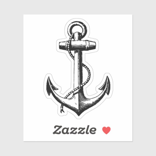 Vintage Nautical Anchor Illustration Sticker (Sheet)