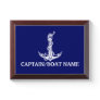 Vintage Nautical Anchor Rope Boat Name Award Plaque