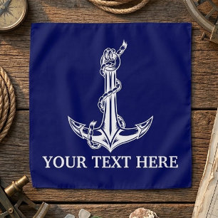 Vintage Nautical Anchor Rope Boat Name Bandana