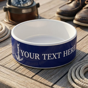 Vintage Nautical Anchor Rope Boat Name Bowl