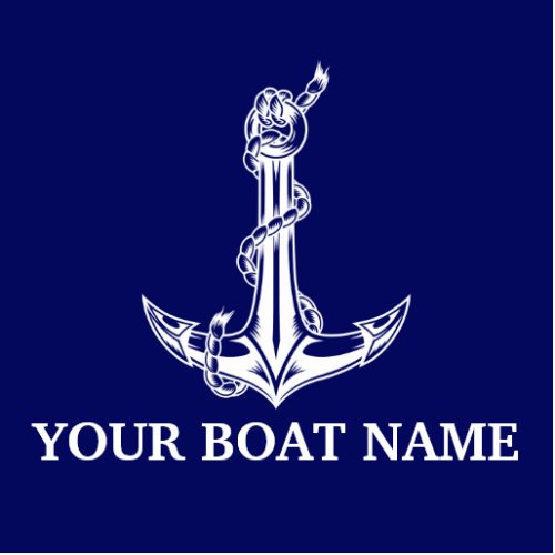 Vintage Nautical Anchor Rope Boat Name Cutout