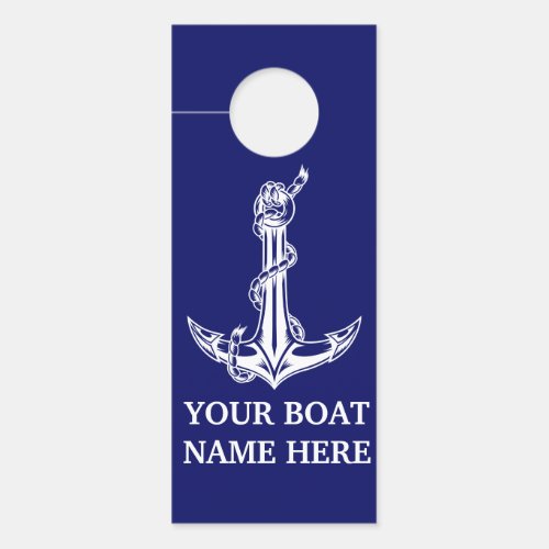 Vintage Nautical Anchor Rope Boat Name Door Hanger