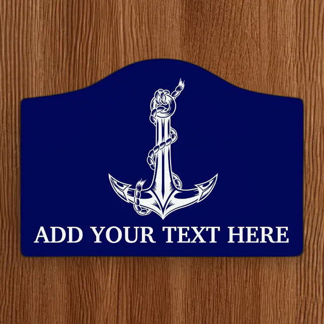 Nautical Rope Signs Vintage Nautical Anchor Rope Boat Name Door Sign | Zazzle