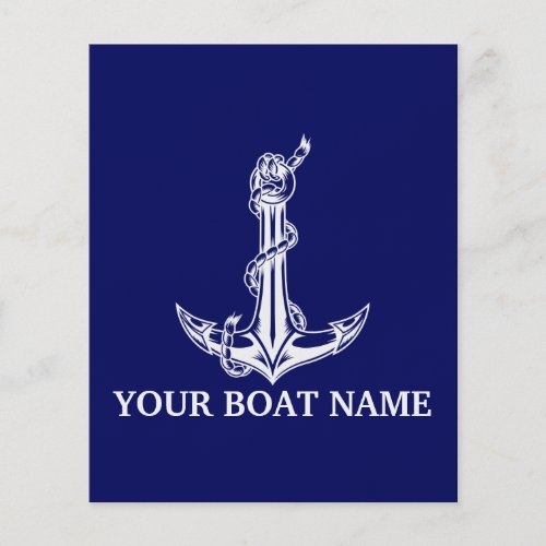 Vintage Nautical Anchor Rope Boat Name Flyer