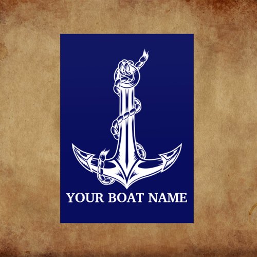 Vintage Nautical Anchor Rope Boat Name Flyer