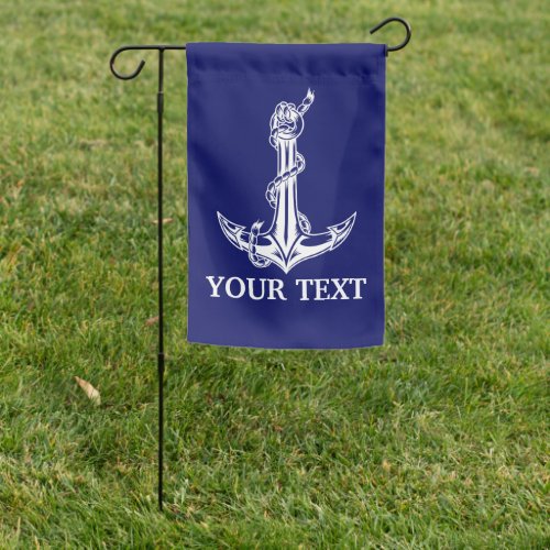 Vintage Nautical Anchor Rope Boat Name Garden Flag