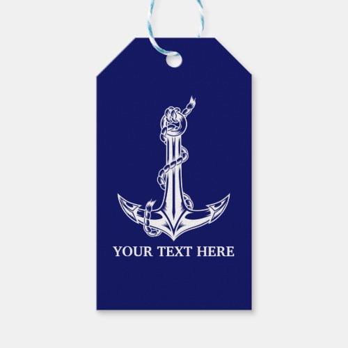 Vintage Nautical Anchor Rope Boat Name Gift Tags