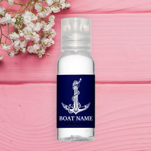 Vintage Nautical Anchor Rope Boat Name Hand Sanitizer