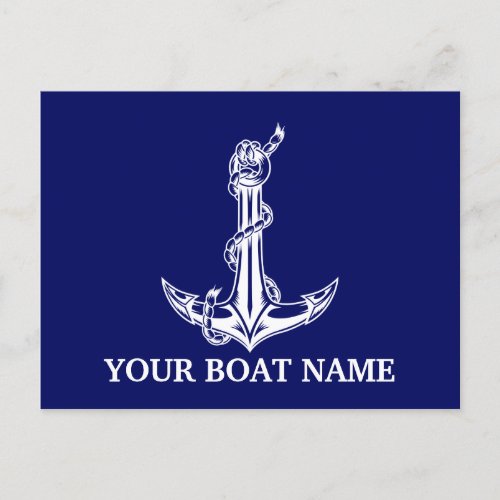 Vintage Nautical Anchor Rope Boat Name Holiday Postcard