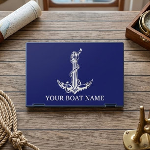 Vintage Nautical Anchor Rope Boat Name HP Laptop Skin