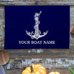 Vintage Nautical Anchor Rope Boat Name Kitchen Towel<br><div class="desc">Vintage Nautical Anchor Rope Boat Name Design for Boat Lovers.</div>