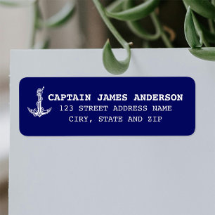Vintage Nautical Anchor Rope Boat Name Label