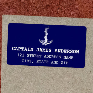 Vintage Nautical Anchor Rope Boat Name Label