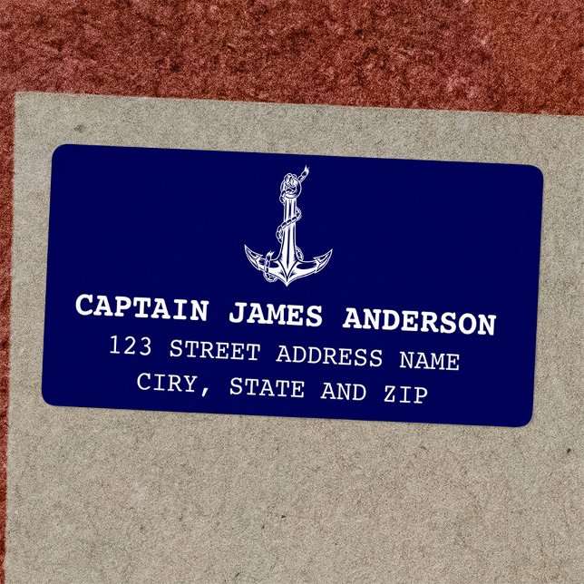 Vintage Nautical Anchor Rope Boat Name Label (Creator Uploaded)