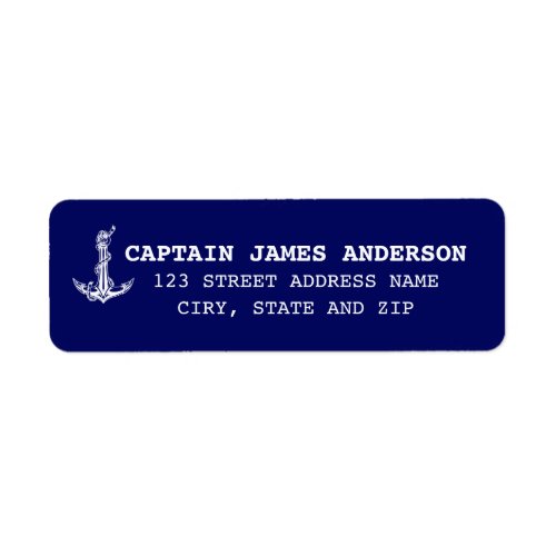 Vintage Nautical Anchor Rope Boat Name Label