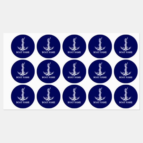 Vintage Nautical Anchor Rope Boat Name Labels