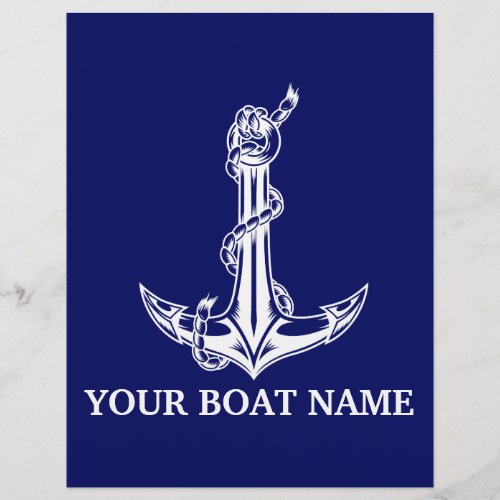 Vintage Nautical Anchor Rope Boat Name Letterhead