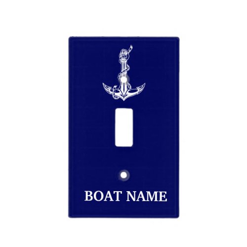 Vintage Nautical Anchor Rope Boat Name Light Switch Cover