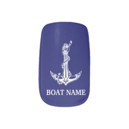 Vintage Nautical Anchor Rope Boat Name Minx Nail Art