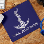 Vintage Nautical Anchor Rope Boat Name Mouse Pad<br><div class="desc">Vintage Nautical Anchor Rope Boat Name Design for Boat Lovers.</div>