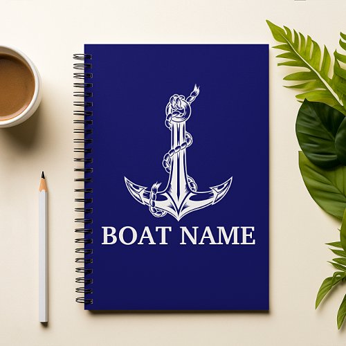 Vintage Nautical Anchor Rope Boat Name Notebook