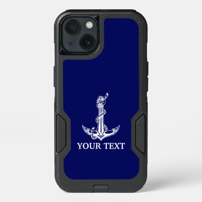 Vintage Nautical Anchor Rope Boat Name Otterbox iPhone Case (Back)