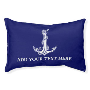 Vintage Nautical Anchor Rope Boat Name Pet Bed