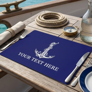 Vintage Nautical Anchor Rope Boat Name Placemat