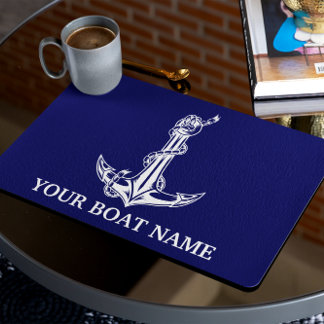 Vintage Nautical Anchor Rope Boat Name Placemat