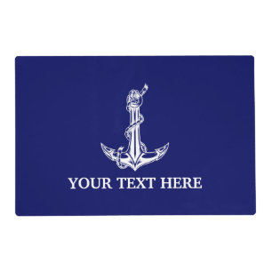 Vintage Nautical Anchor Rope Boat Name Placemat