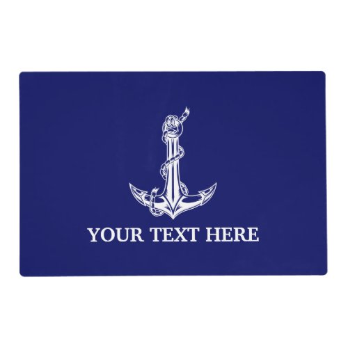 Vintage Nautical Anchor Rope Boat Name Placemat