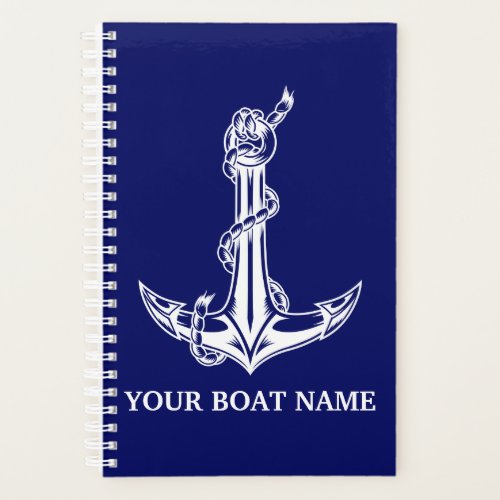 Vintage Nautical Anchor Rope Boat Name Planner