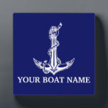 Vintage Nautical Anchor Rope Boat Name Plaque<br><div class="desc">Vintage Nautical Anchor Rope Boat Name Design for Boat Lovers.</div>