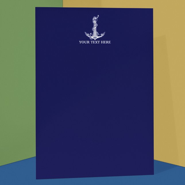 Vintage Nautical Anchor Rope Boat Name Stationery (Creator Uploaded)
