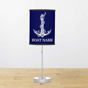 Vintage Nautical Anchor Rope Boat Name Table Lamp