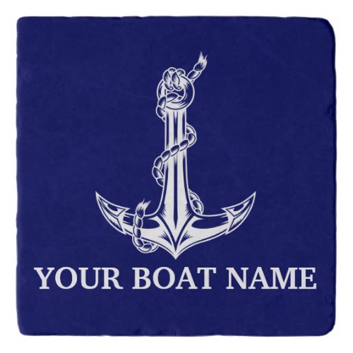 Vintage Nautical Anchor Rope Boat Name Trivet