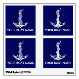 Vintage Nautical Anchor Rope Boat Name Wall Decal
