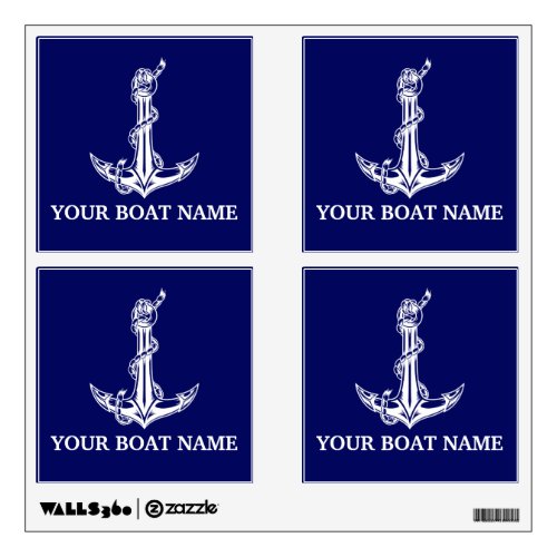 Vintage Nautical Anchor Rope Boat Name Wall Decal