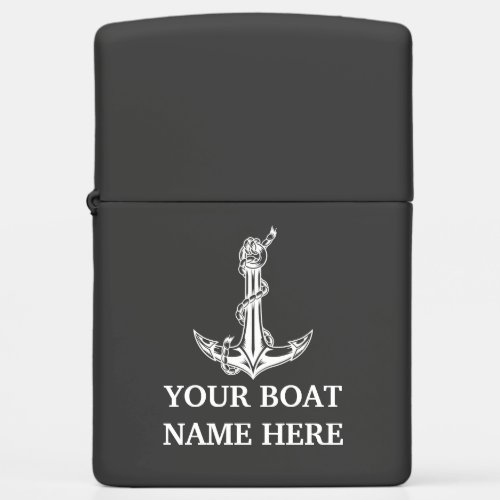Vintage Nautical Anchor Rope Boat Name Zippo Lighter