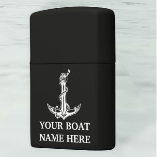 Vintage Nautical Anchor Rope Boat Name Zippo Lighter