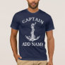 Vintage Nautical Anchor Rope Captain Name T-Shirt
