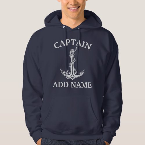 Vintage Nautical Anchor Rope Captain Name T_Shirt Hoodie