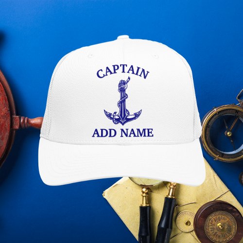Vintage Nautical Anchor Rope Captain Trucker Hat