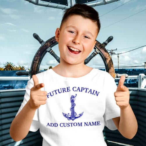 Vintage Nautical Anchor Rope Future Captain Name T_Shirt