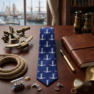 Vintage Nautical Anchor Rope Neck Tie