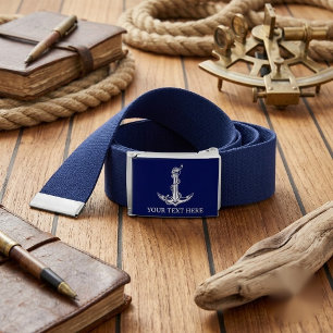 Vintage Nautical Anchor Rope Your Text Here Belt